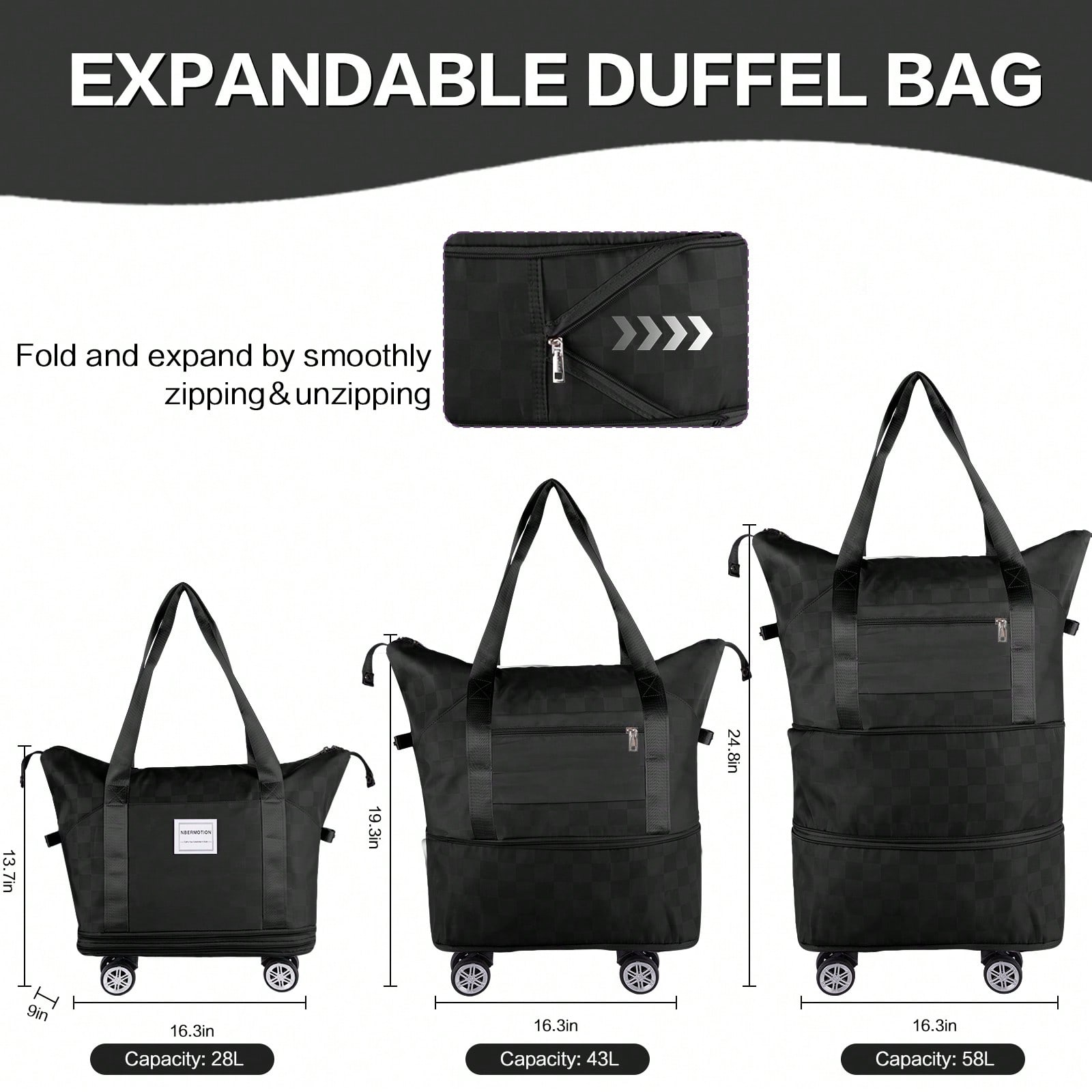 กระเป๋าเดินทางแบบมีล้อขยายได้  - Foldable Rolling Luggage Bag บทวิจารณ์และราคา