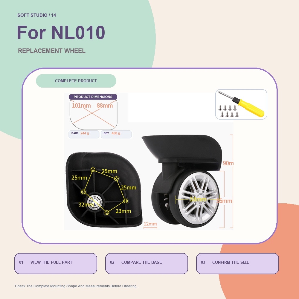 ล้อสำรองสำหรับกระเป๋าเดินทาง B - Silent Replacement Luggage Wheels บทวิจารณ์และราคา